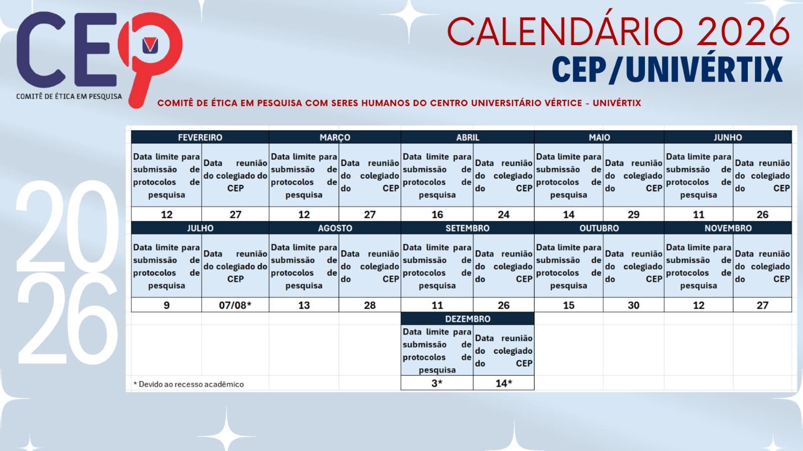Calendário Reunião 1